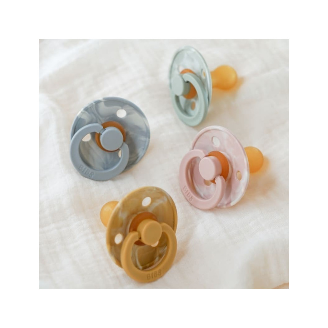 WYPRZEDAŻ Blush Ivory & Blush Ivory M - dwupak - Tie Diy Collection - Smoczek Uspokajający Kauczuk Hevea- Bibs