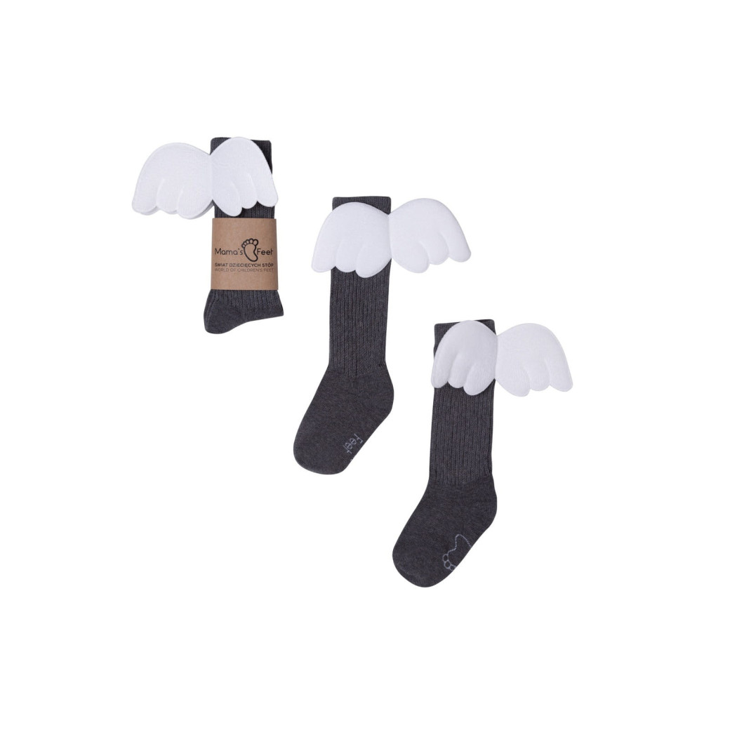Podkolanówki 0-1  lat - Grafitowy Aniołek - Mamas Feet - Mama's Feet