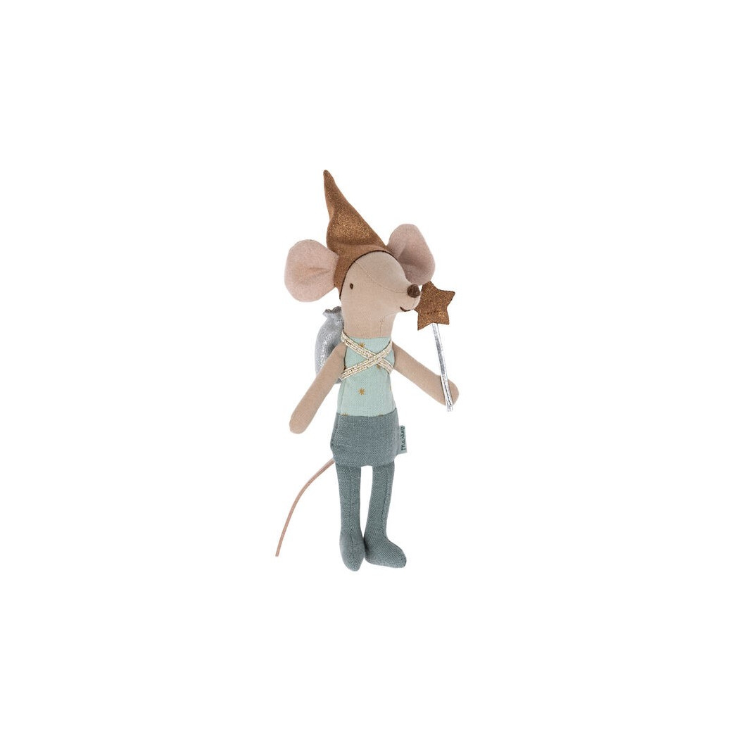 Myszka Zębuszka - Tooth Fairy Mouse In Matchbox - Big Brother - Blue - Maileg