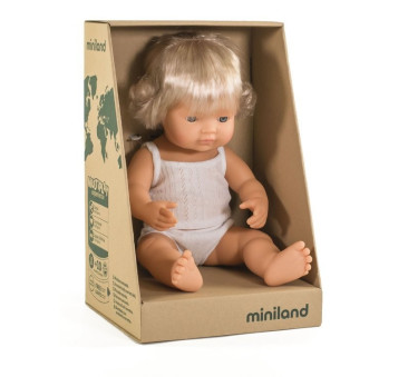 Europejka z Implantem Ślimakowym 38 cm - Lalka Dziewczynka Azjatka - Miniland Doll - Miniland