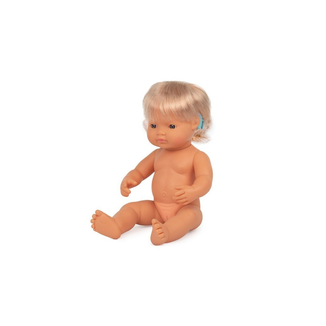Europejka z Implantem Ślimakowym 38 cm - Lalka Dziewczynka - Miniland Doll - Miniland