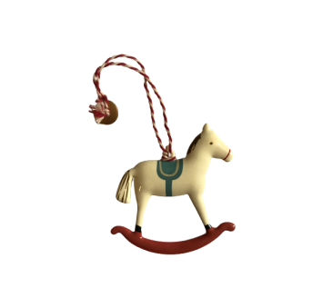 Czerwona Płoza - Koń Na Biegunach - Dekoracja Bożonarodzeniowa - Metal Ornament Rocking Horse - Maileg