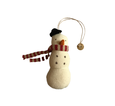 Bałwanek Czarny Kapelusz - Bawełniana Dekoracja Bożonarodzeniowa - Snowman Ornament - Maileg Christmas