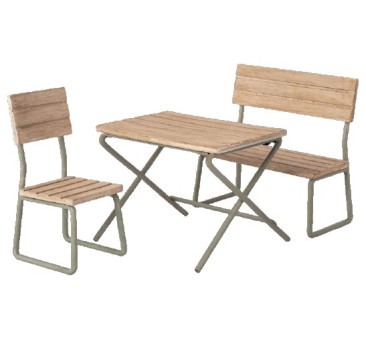 Zestaw Mebli Ogrodowych - Garden Set Table With Chair And Bench - Akcesoria Dla Lalek - Maileg