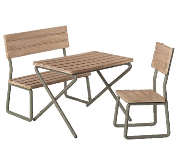 Zestaw Mebli Ogrodowych - Garden Set Table With Chair And Bench - Akcesoria Dla Lalek - Maileg
