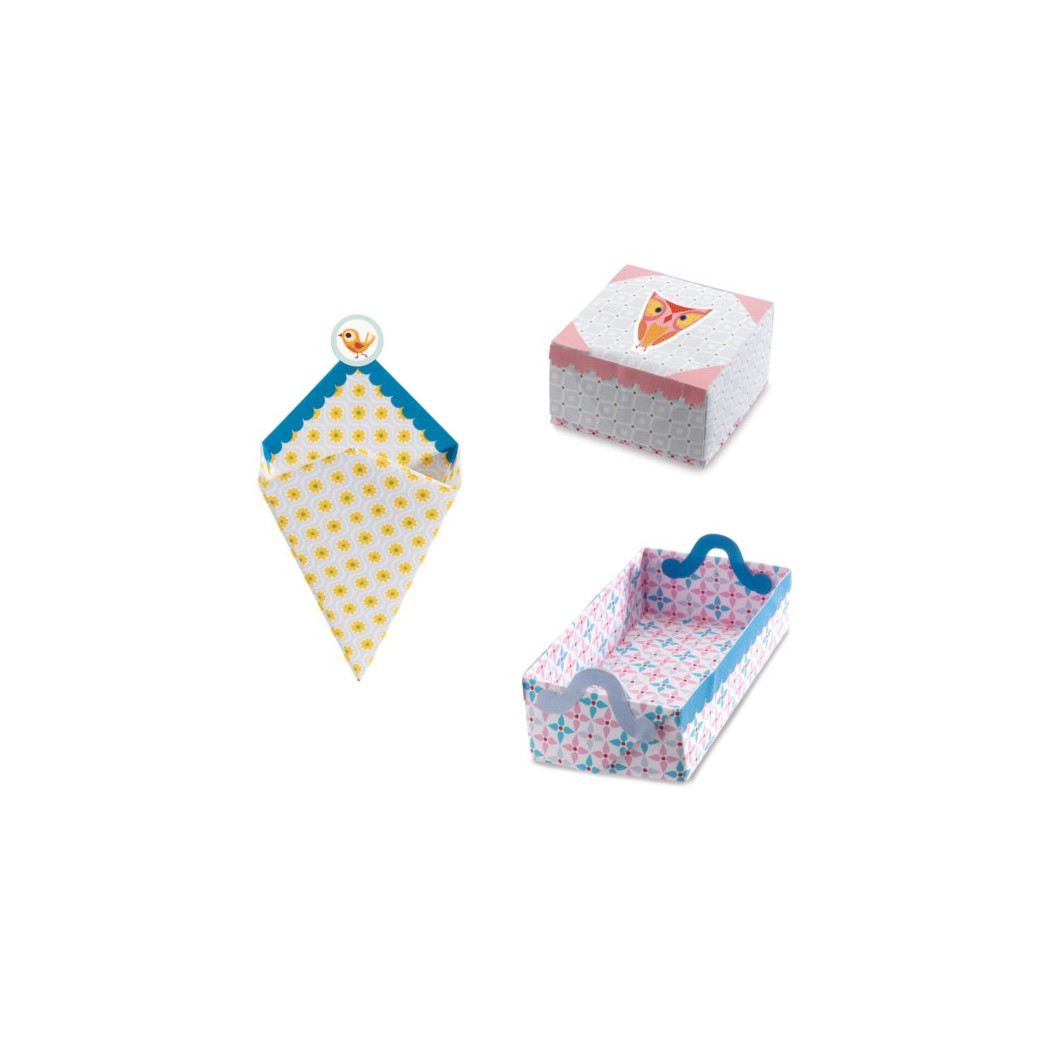 Origami PUDEŁECZKA - Zestaw do Układania Origami z Instrukcją - zrób to sam DIY - Djeco