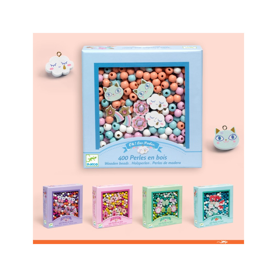 Motylki Zestaw Do Tworzenia Biżuterii - Djeco - Drewniane Koraliki