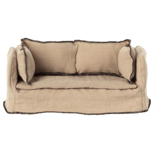 Beżowa Sofa - Miniature Couch - Akcesoria Dla Lalek - Maileg