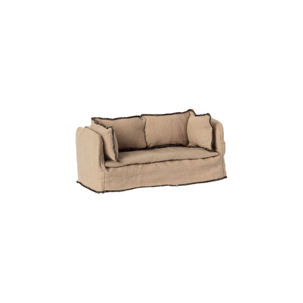 Beżowa Sofa Kanapa - Miniature Couch - Akcesoria Dla Lalek - Maileg