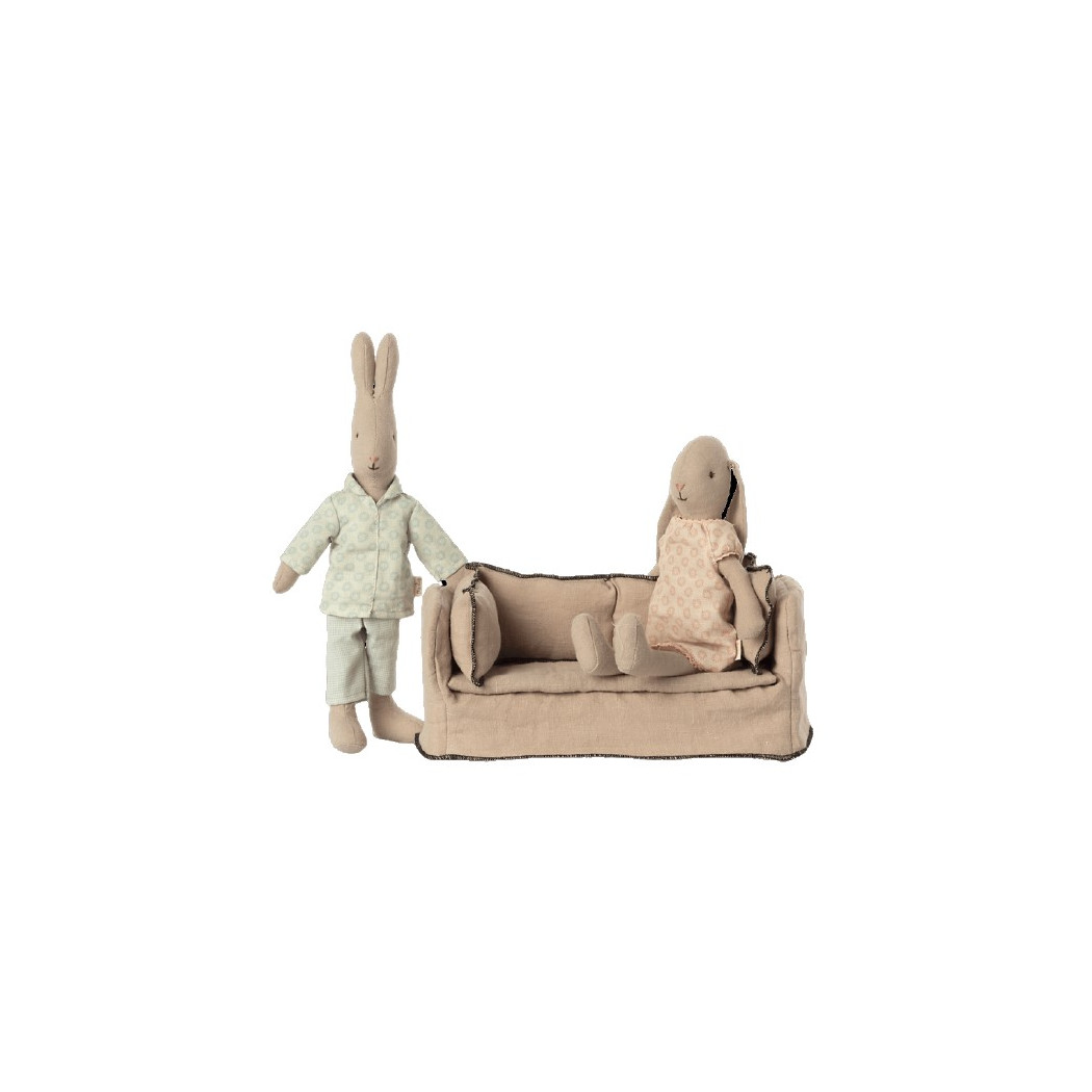 Beżowa Sofa Kanapa - Miniature Couch - Akcesoria Dla Lalek - Maileg