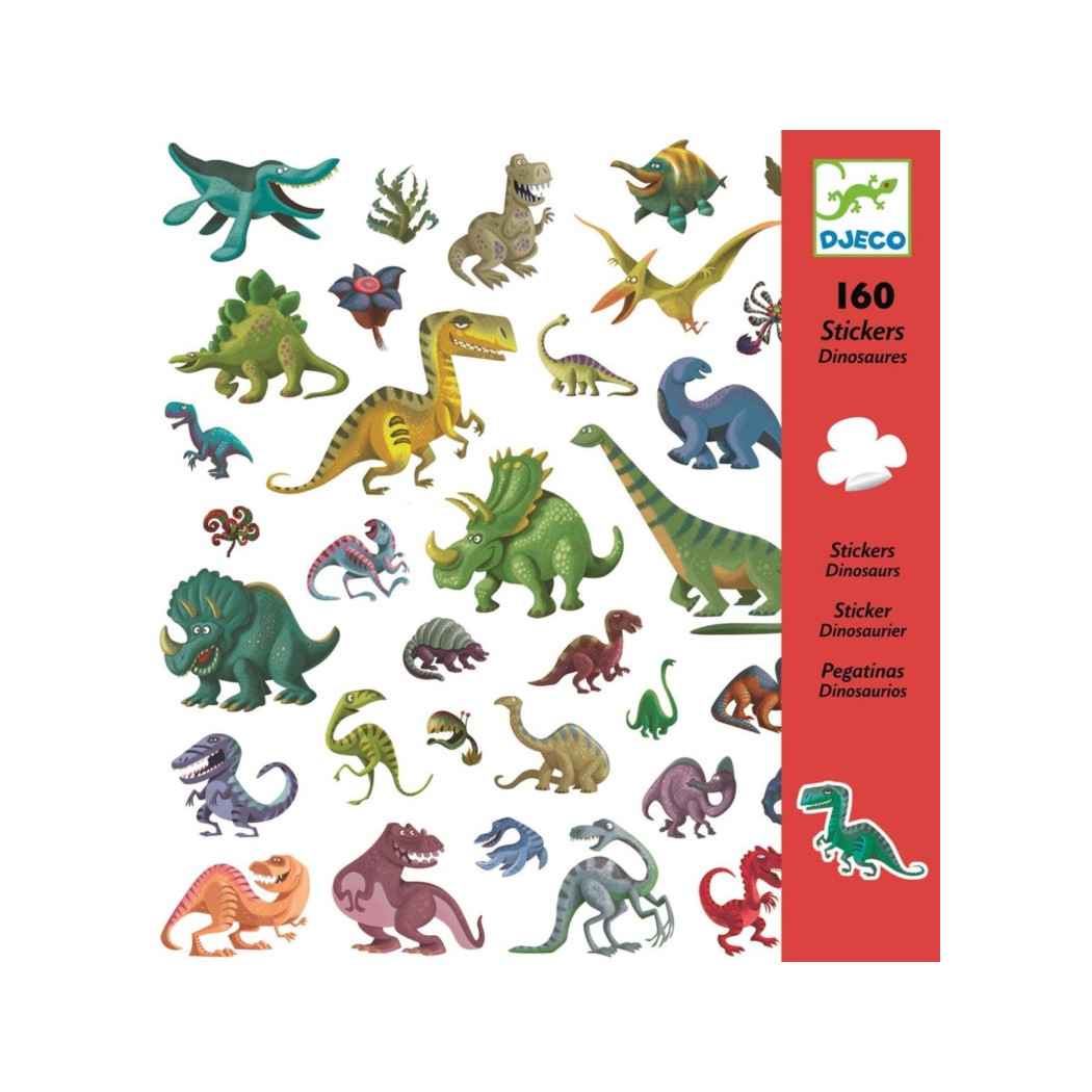 Dinozaury - Zestaw Naklejek 160 sztuk - Djeco