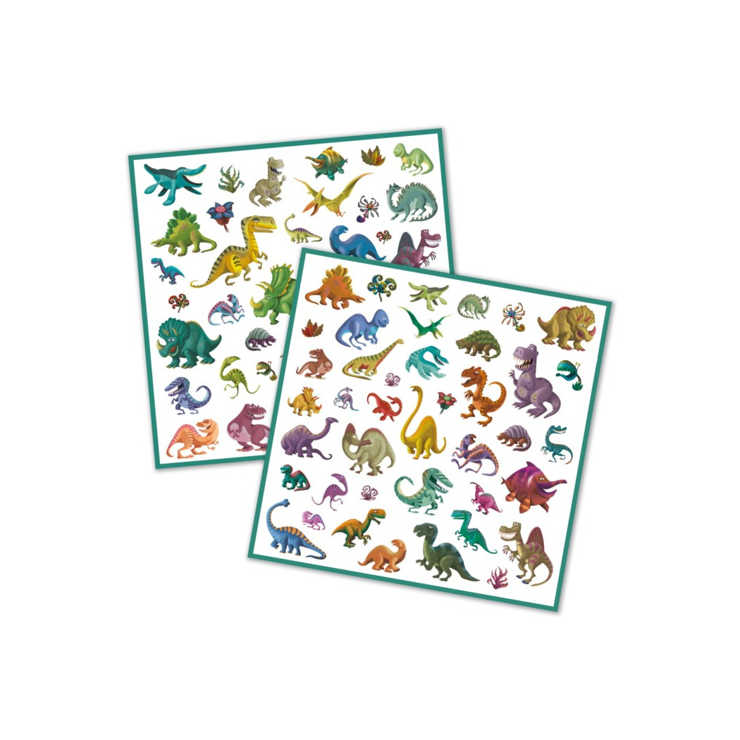 Dinozaury - Zestaw Naklejek 160 sztuk - Djeco