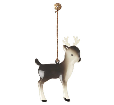 Bambi bez Kropek z Porożem - Dekoracja Bożonarodzeniowa - Metal Ornament Bambi - Maileg Christmas