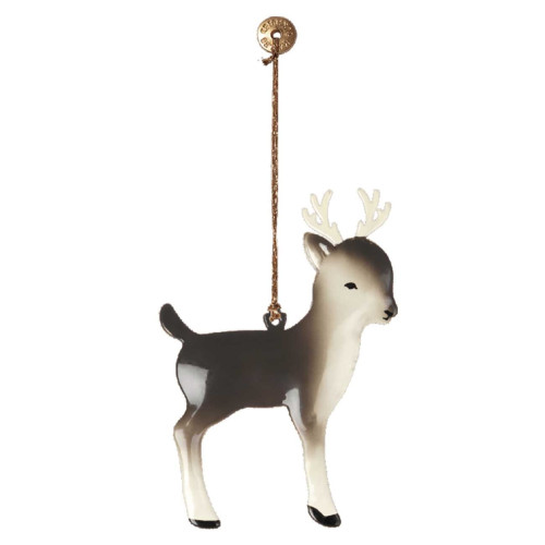 Bambi bez Kropek z Porożem - Dekoracja Bożonarodzeniowa - Metal Ornament Bambi - Maileg Christmas