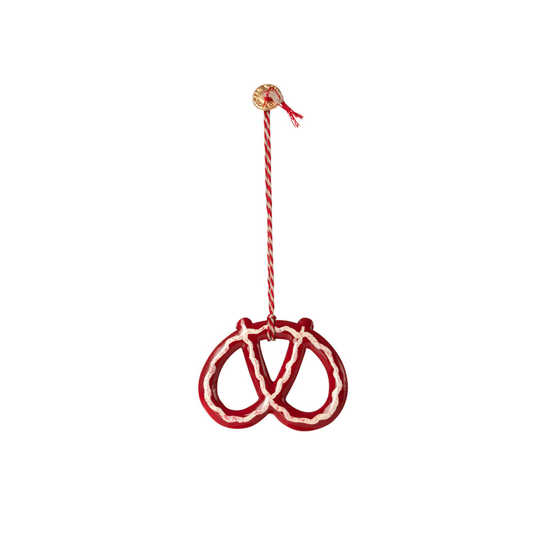 Precel z Lukrem - Dekoracja Bożonarodzeniowa - Metal Ornament Pretzel - Maileg Christmas