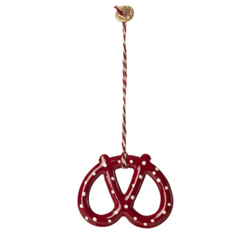 WYPRZEDAŻ Precel w Kropeczki - Dekoracja Bożonarodzeniowa - Metal Ornament Pretzel - Maileg
