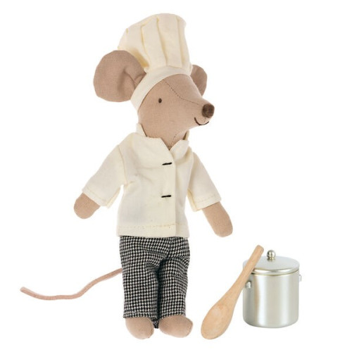 Myszka Szef Kuchni z Garnkiem i Chochlą - Chef Mouse with Soup Pot and Spoon -  Maileg