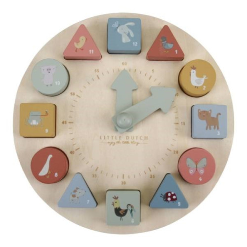 Drewniany Zegar do Nauki FSC Puzzle Clock - Little Dutch