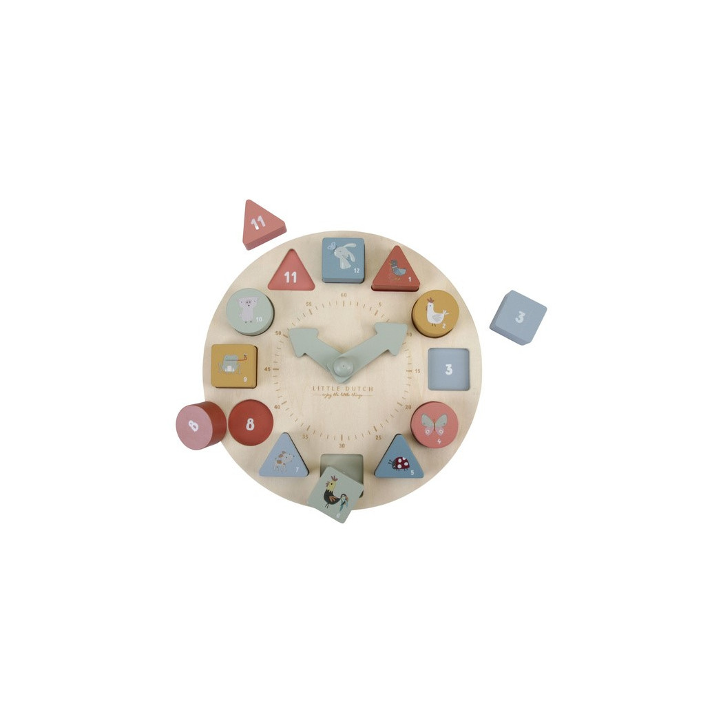 Drewniany Zegar do Nauki FSC Puzzle Clock - Little Dutch