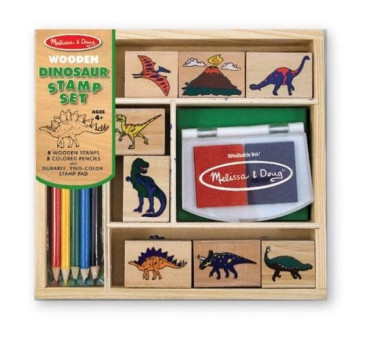 Drewniane pieczątki / stempelki Dinozaury - Melissa & Doug - Montessori