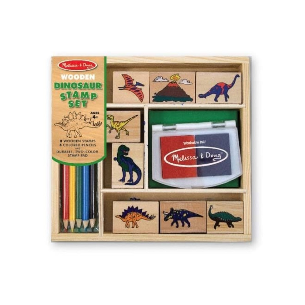 Drewniane pieczątki / stempelki Dinozaury - Melissa & Doug - Montessori
