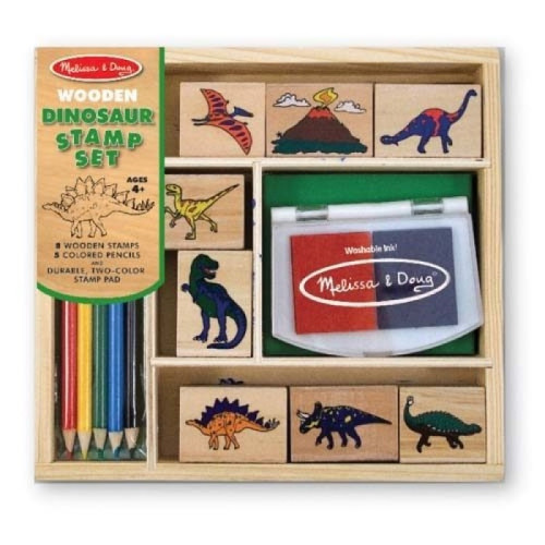 Drewniane pieczątki / stempelki Dinozaury - Melissa & Doug - Montessori