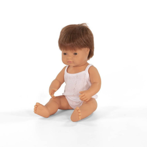 Europejczyk Rude Włosy 38 cm - Lalka Chłopiec Europejczyk -  Rude Włosy - Miniland Doll - Miniland