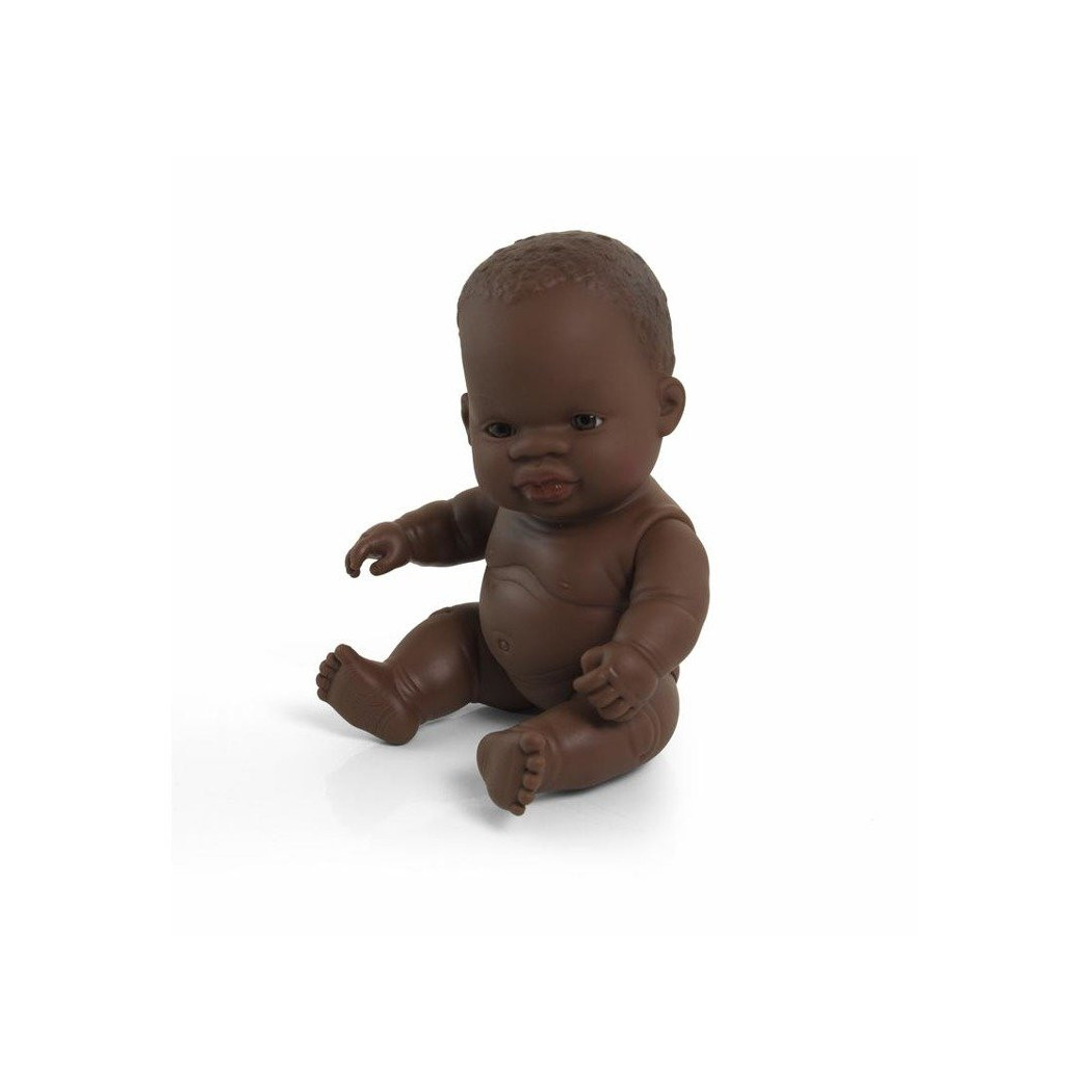 Afrykańczyk 21 cm - Lalka Chłopiec Afrykańczyk - Miniland Baby - Miniland