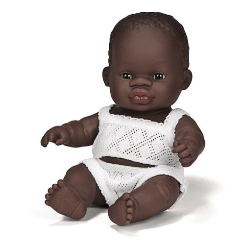 Afrykanka 21 cm - Lalka Dziewczynka Afrykanka - Miniland Baby - Miniland