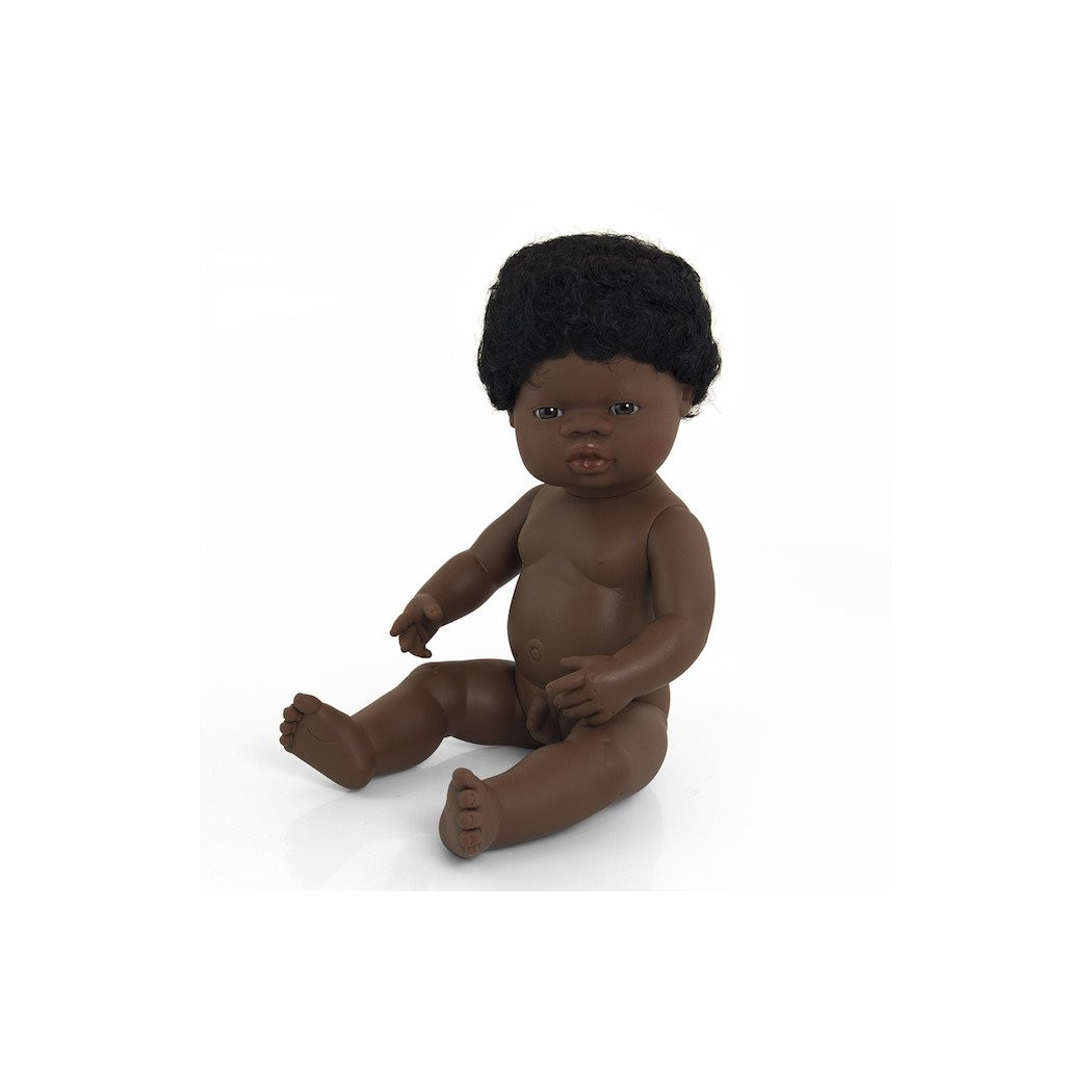 Afrykańczyk 38 cm - Lalka Chłopiec Afrykańczyk - Miniland Doll - Miniland