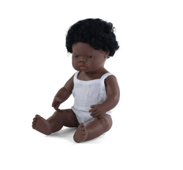 Afrykańczyk 38 cm - Lalka Chłopiec Afrykańczyk - Miniland Doll - Miniland