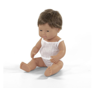 Europejczyk Down Syndrom 38 cm - Lalka Chłopiec Europejczyk - Miniland Doll - Miniland