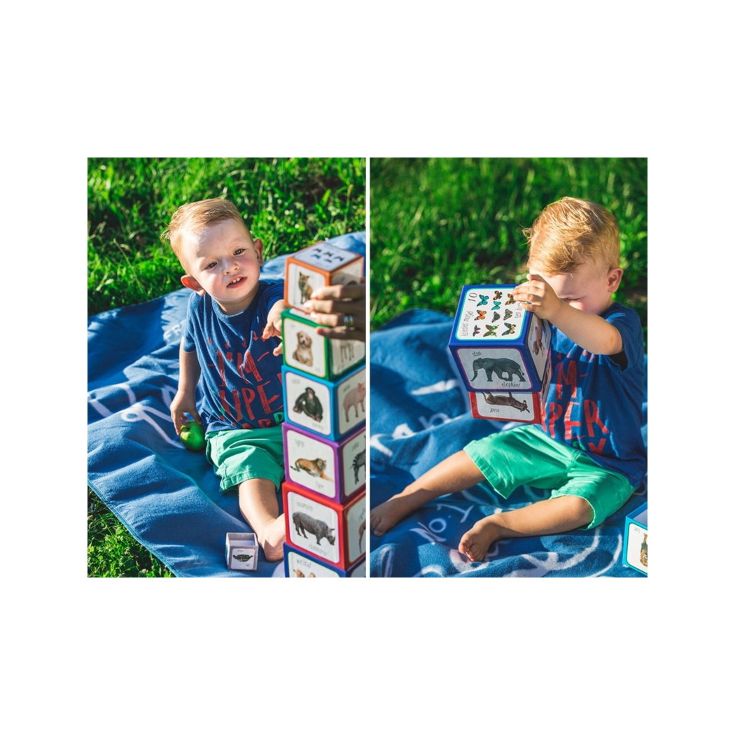 OUTLET Piramida zabaw - zwierzęta/animals - kartonowe klocki do nauki przez zabawę