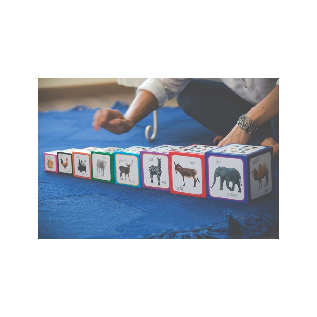 OUTLET Piramida zabaw - zwierzęta/animals - kartonowe klocki do nauki przez zabawę