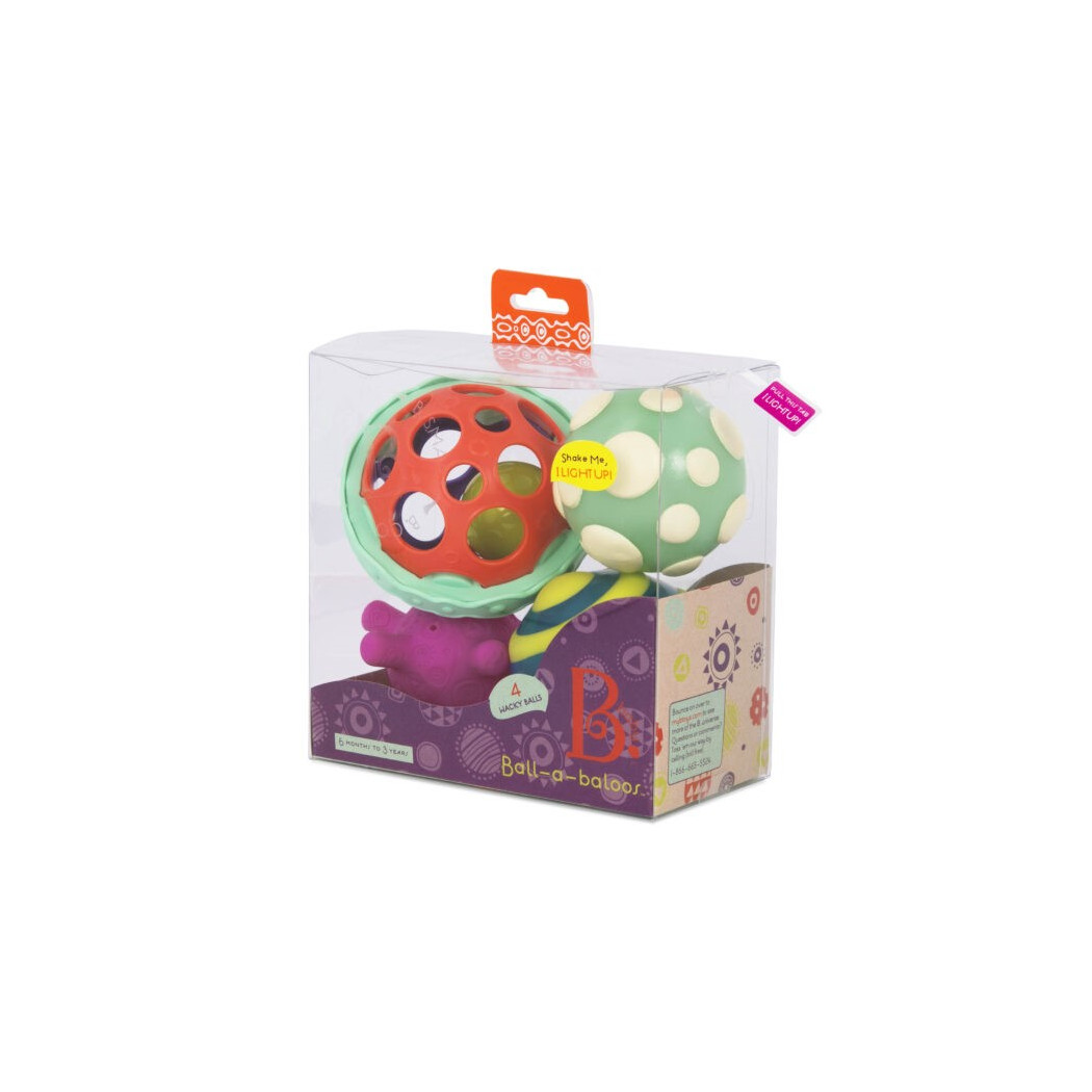 Zestaw Wyjątkowych Piłek Sensorycznych z Piłką Świecącą - Ball-a-balloos - BTOYS