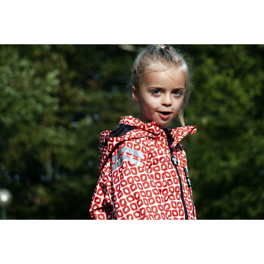 Wyprzedaż Rainsuit Funky Red 80-86 (9-12 mcy) - Ducksday - Kombinezon Przeciwdeszczowy Całoroczny