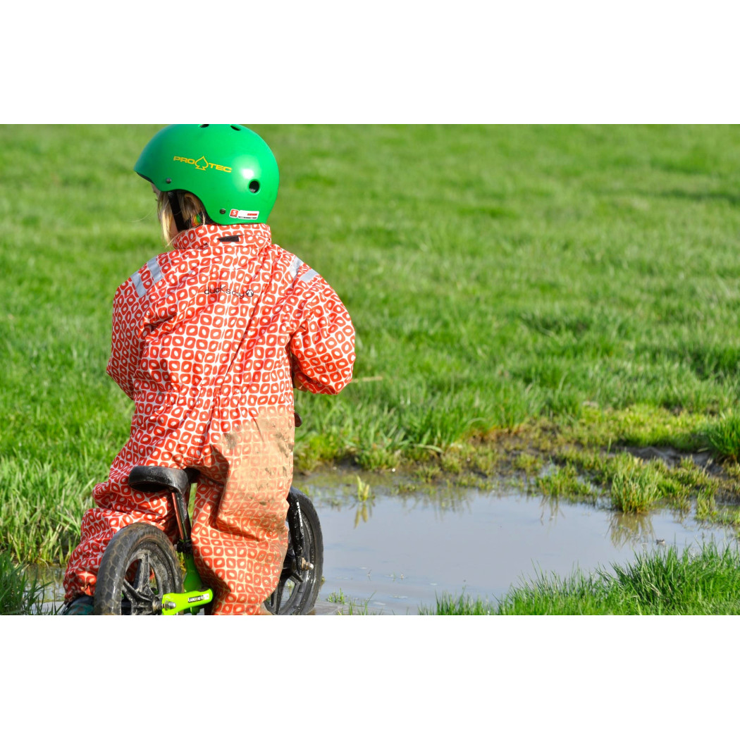 Wyprzedaż Rainsuit Funky Red 80-86 (9-12 mcy) - Ducksday - Kombinezon Przeciwdeszczowy Całoroczny