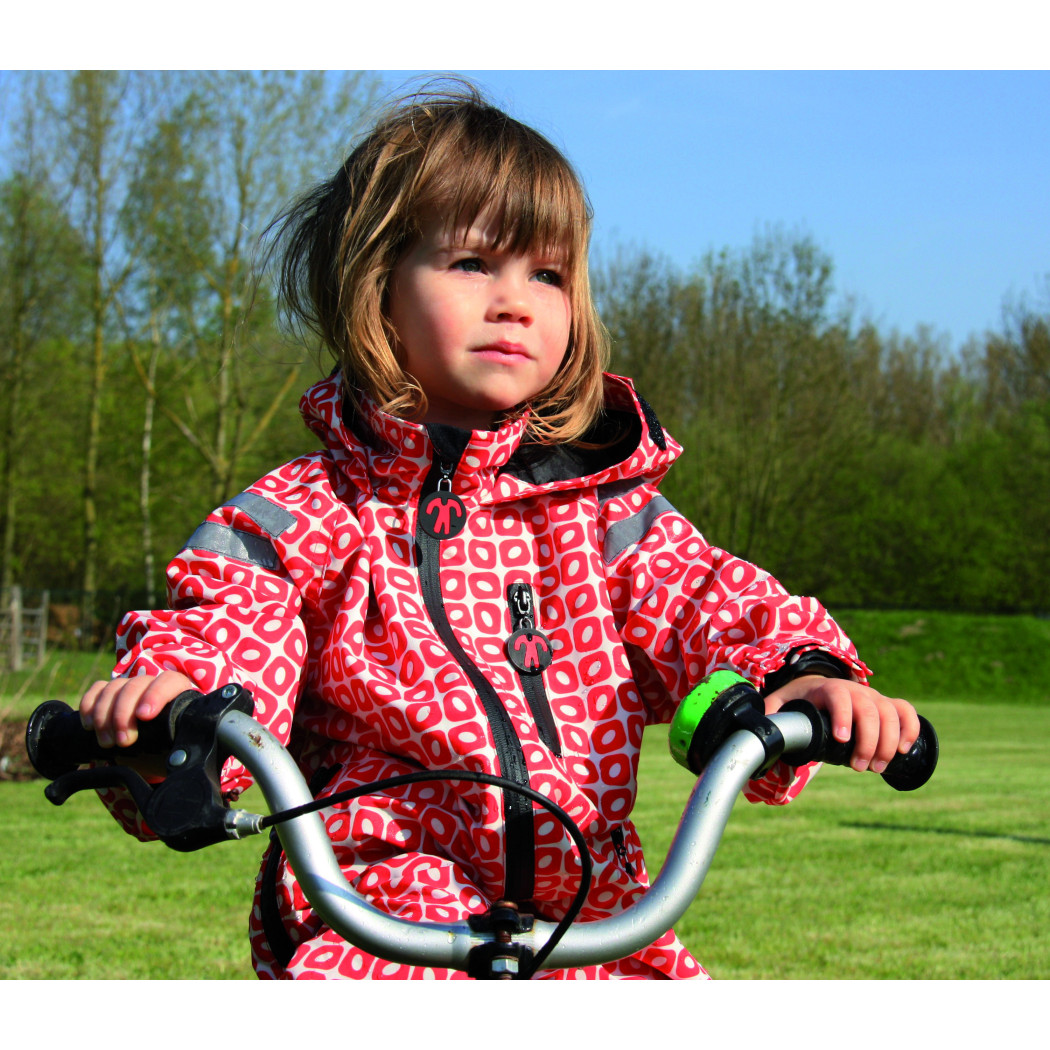 Wyprzedaż Rainsuit Funky Red 80-86 (9-12 mcy) - Ducksday - Kombinezon Przeciwdeszczowy Całoroczny