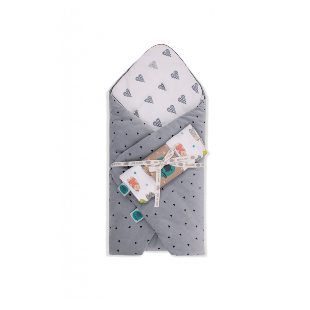 Serca & Szary - Rożek Niemowlęcy - Wellur 3w1 - Pink No More