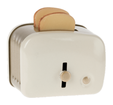 Biały Toster - Miniature Toaster & Bread - Akcesoria dla Lalek - Maileg
