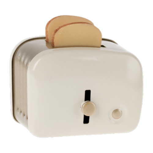 Biały Toster - Miniature Toaster & Bread - Akcesoria dla Lalek - Maileg