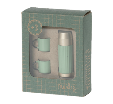 Miętowy Termos z Kubeczkami - Thermos And Cups - Akcesoria Dla Lalek - Maileg