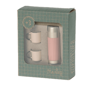 Koralowy Termos z Kubeczkami - Thermos And Cups - Akcesoria Dla Lalek - Maileg