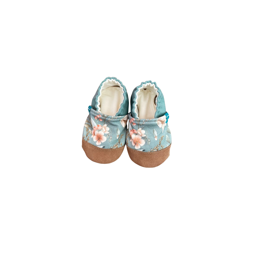 Field Flowers  ze skórką - rozmiar 3-4 lata - Papcie Titot - SKÓRZANA PODESZWA