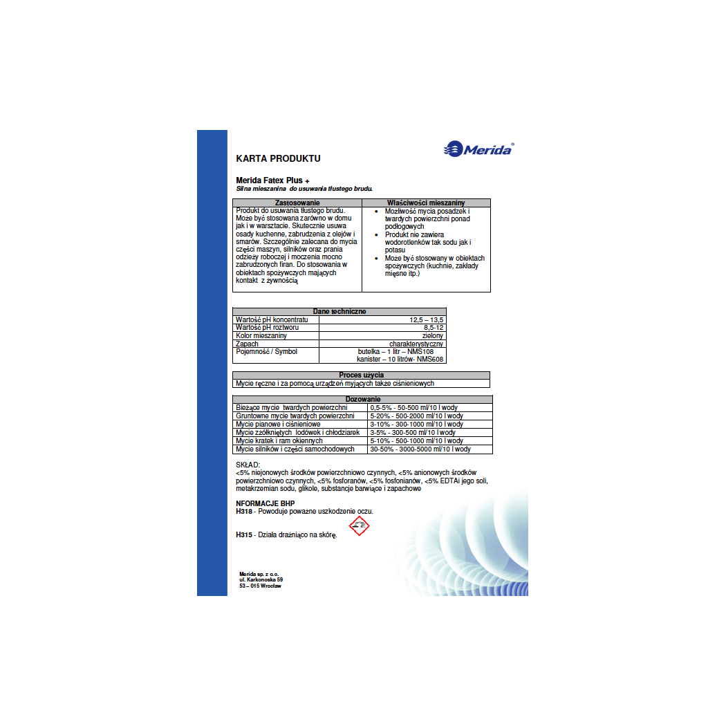 Fatex Plus 1l - Środek Do Tłustego Brudu - Merida