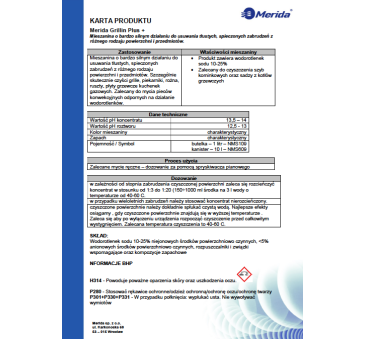 Grillin Plus 1l - Środek Do Czyszczenia Rusztów i Piekarników itp. - Merida