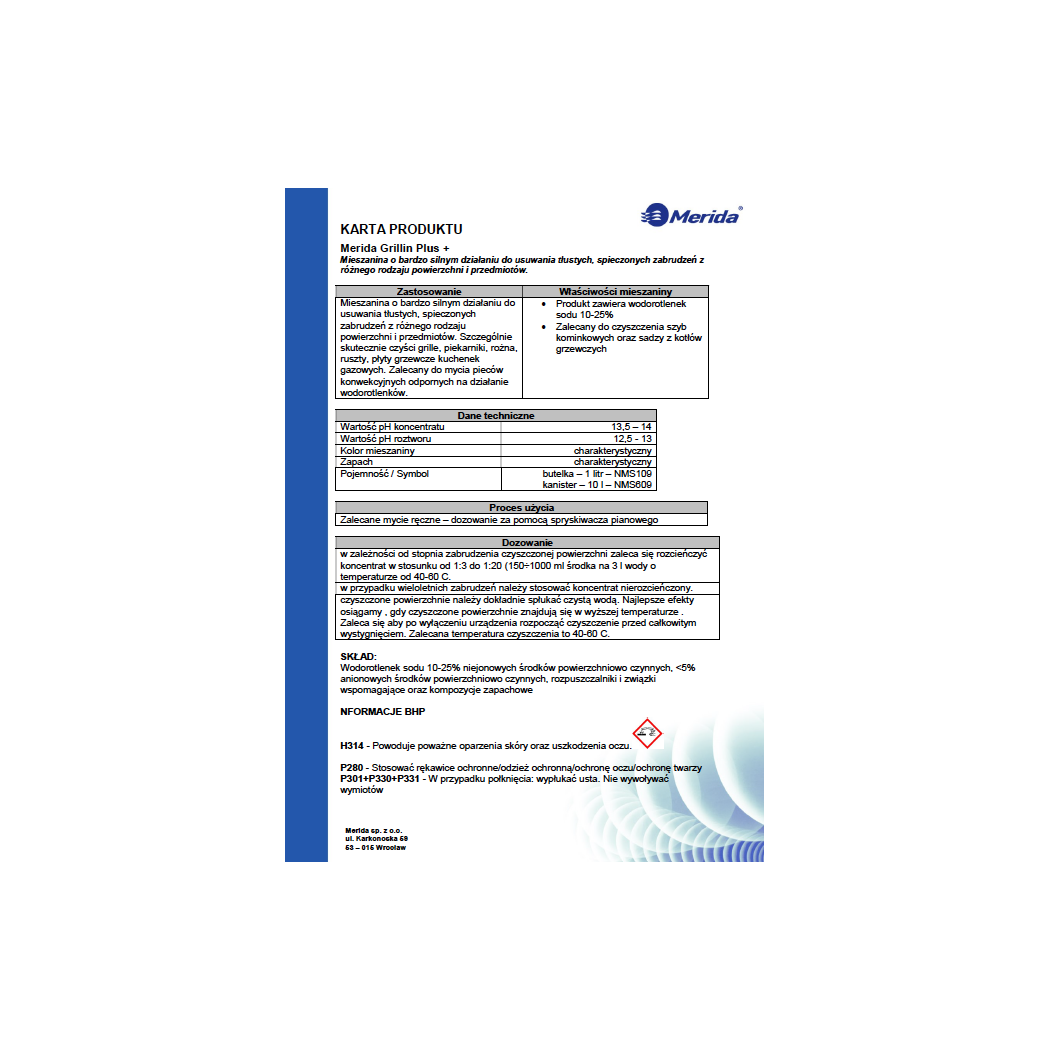 Grillin Plus 1l - Środek Do Czyszczenia Rusztów i Piekarników itp. - Merida