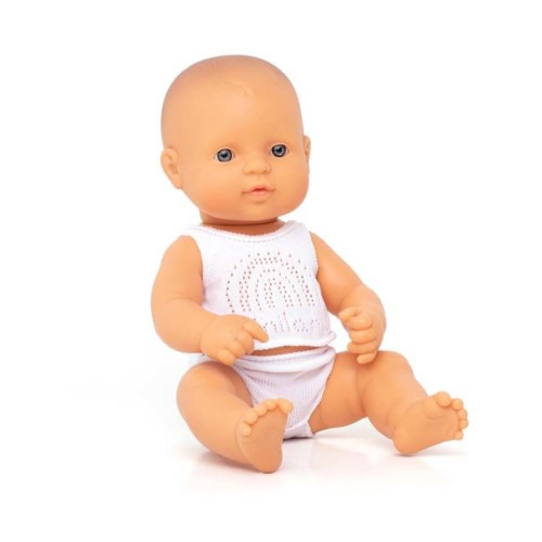 Box Europejczyk 32 - Lalka Chłopiec Europejczyk 32 cm + Ubranko Miniland Baby - Miniland Doll - Miniland
