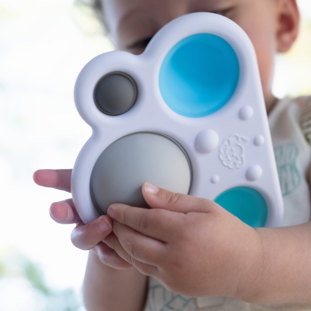 Bąbelki Dimpl - Słoneczko i Chmurka - Zabawka Sensoryczna z Lusterkiem - Fat Brain Toys