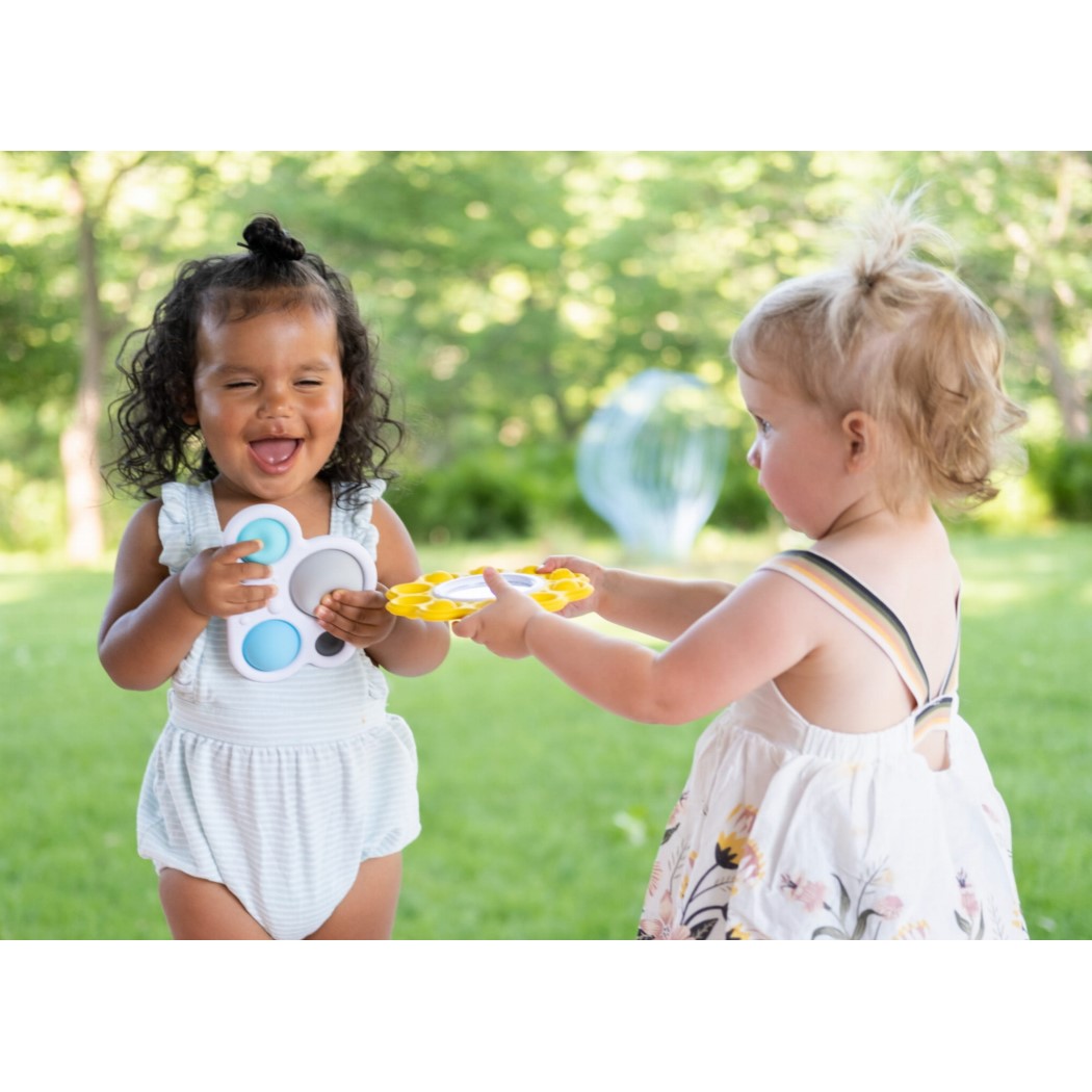 Bąbelki Dimpl - Słoneczko i Chmurka - Zabawka Sensoryczna z Lusterkiem - Fat Brain Toys